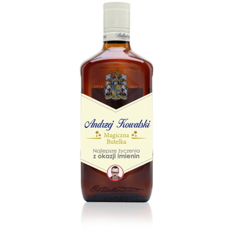 Andrzejkowa etykieta z personalizacją na whiskey