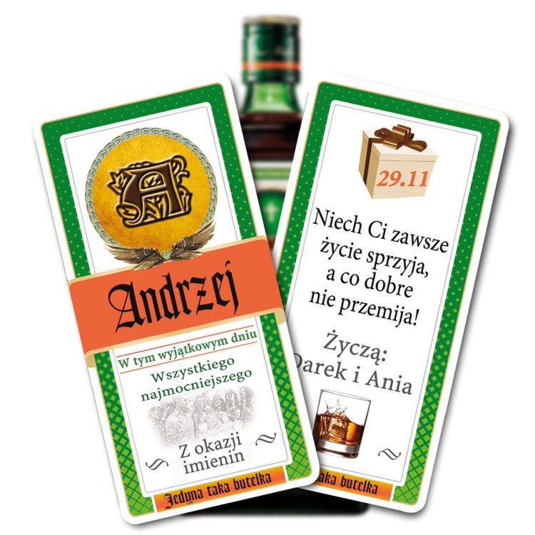 Etykieta imieninowa na Jagera - imieniny, andrzejki