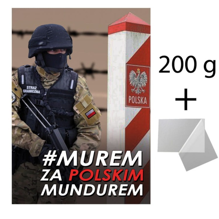 Grafika patriotyczna - Obrazek laminowany - solidarni z obrońcami granic