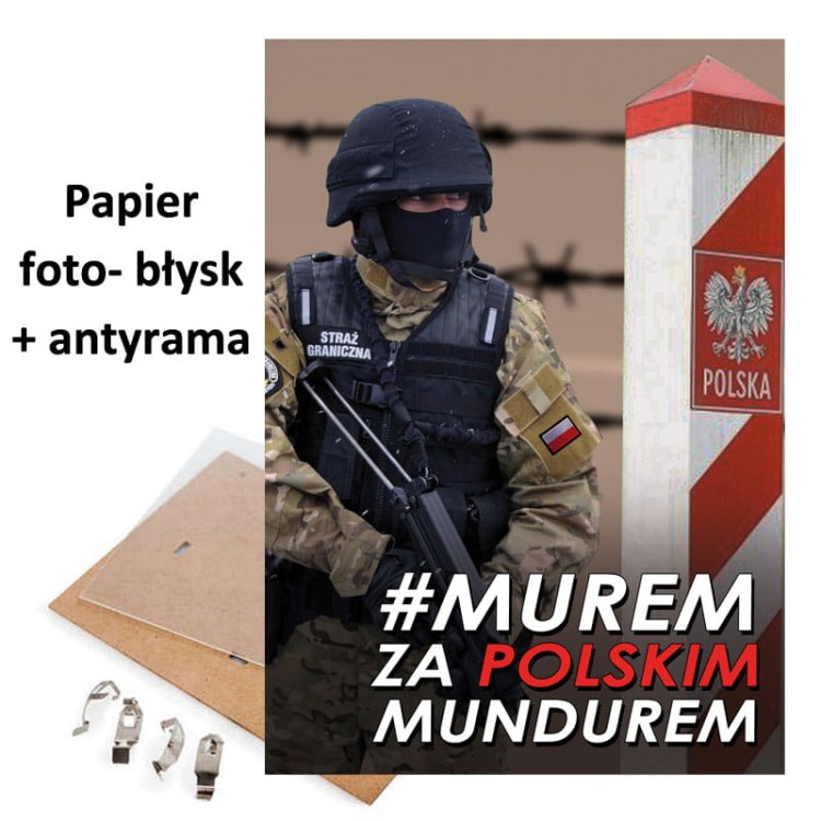 Grafika patriotyczna - Obrazek w antyramie - solidarni z obrońcami granic