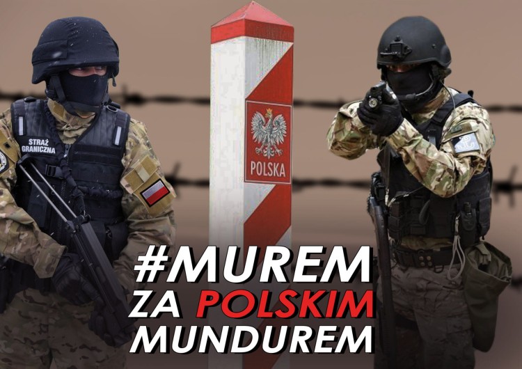 Plakat w antyramie lub laminowany - Murem za Polskim mundurem