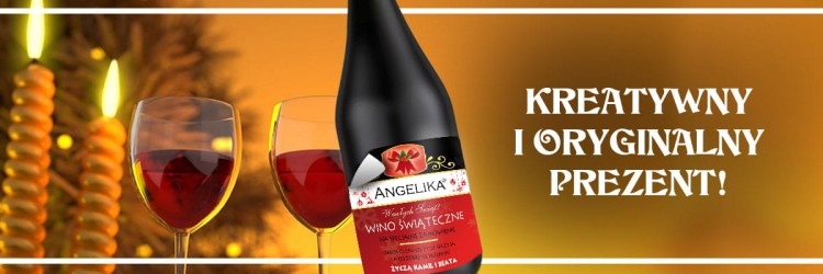 Oryginalny prezent na Boże narodzenie - etykieta na wino