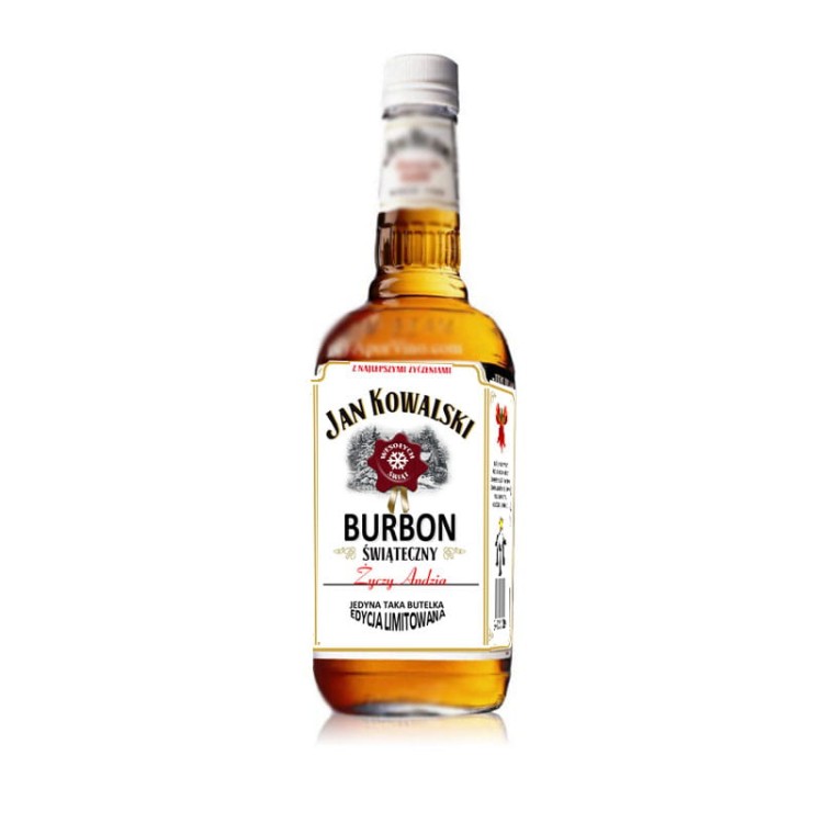 Personalizowana etykieta na whisky JIM BIM - prezent pod choinkę