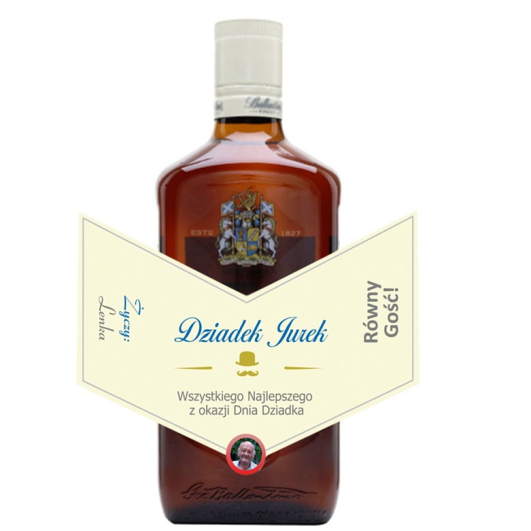 Etykieta z personalizacją na Dzień Dziadka - Ballantines