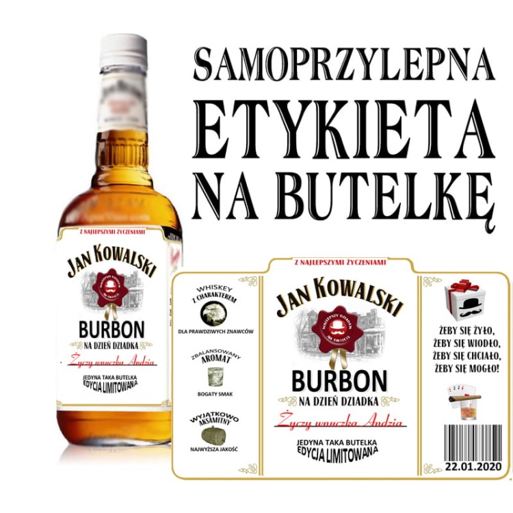 Etykieta Personalizowana z okazji Dnia Dziadka - Whiskey JIM