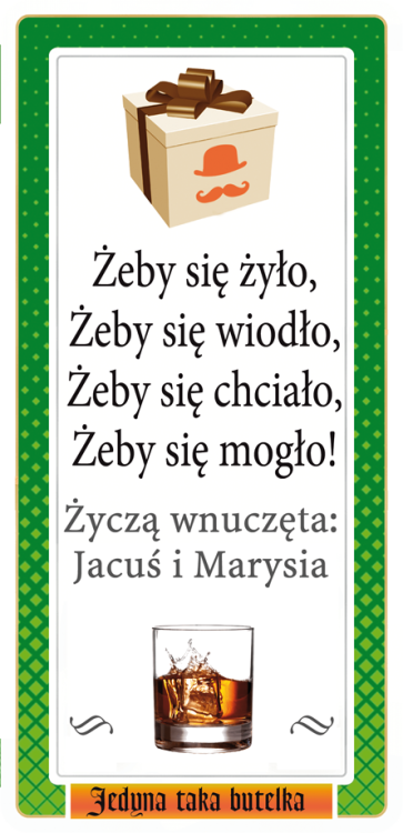 Etykieta Jegermaister z personalizacją na DzieńDziadka