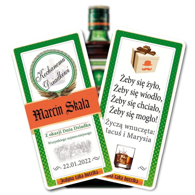 Prezent na Dzień Dziadka - Etykieta na Jagermeister