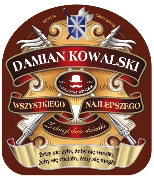 Oryginalny prezent - etykieta na Chivasa z okazji Dnia Dziadka