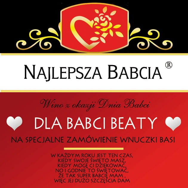 Oryginalny prezent na Dzień Babci - etykieta z personalizacją