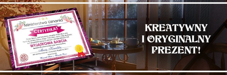 Wyjątkowy prezent na dzień Babci - Certyfikat w antyramie