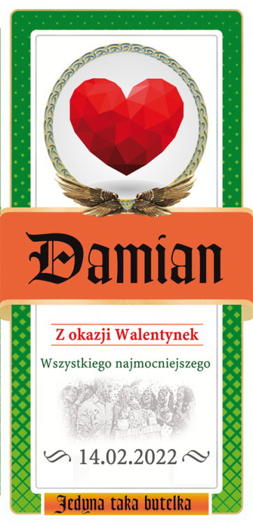 Walentynkowa etykieta dla nie lub dla niego z personalziacją