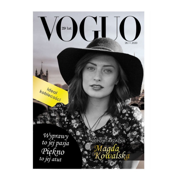 Personalizowana okładka gazety Vogue na urodziny
