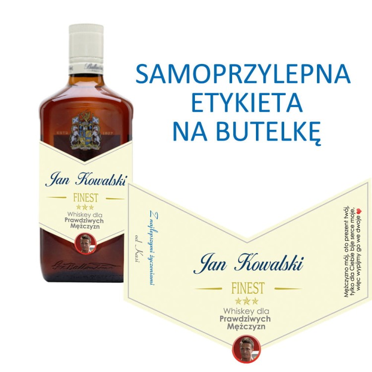 Etykieta personalizowana na ballantines z okazji Dnia Mężczyzny