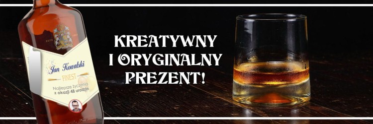 Prezent personalizowany na urodziny - etykieta Ballantines z imieniem, życzeniami i zdjęciem