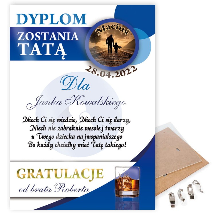 Dyplom zostania tatą - oryginalny prezent na Pępkowe