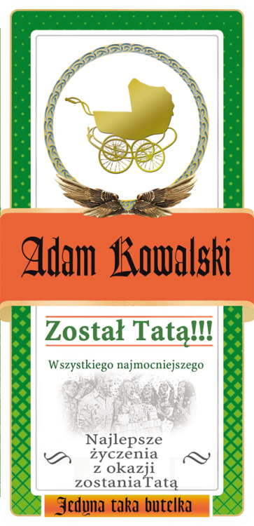 Etykieta z personalizacją z okazji zostania Tat na Jagera