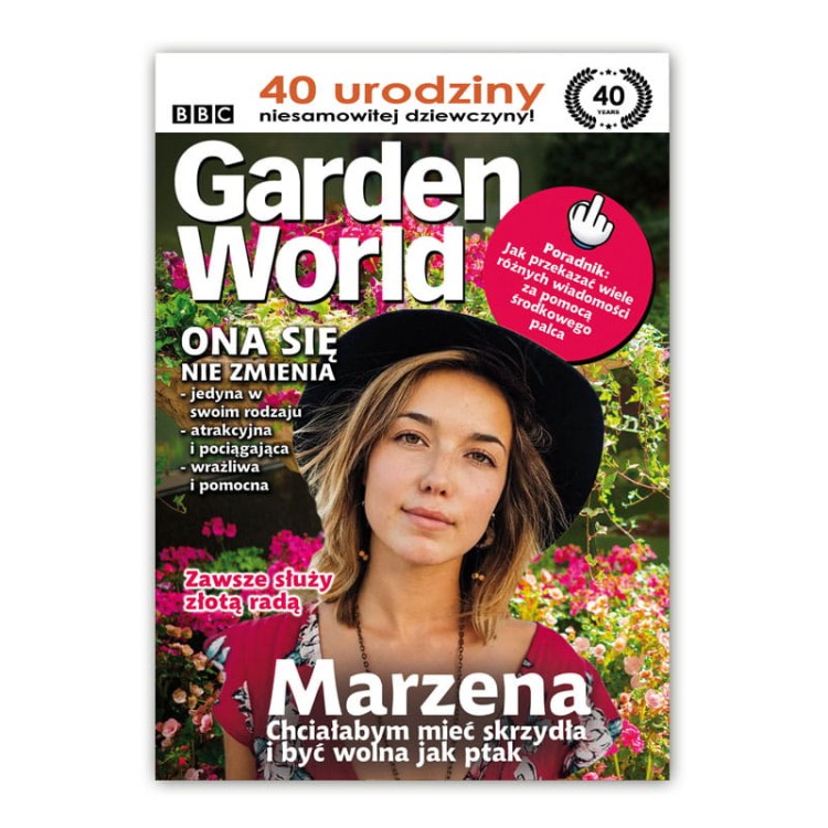 Personalizowana okładka gazety Garden's World na urodziny