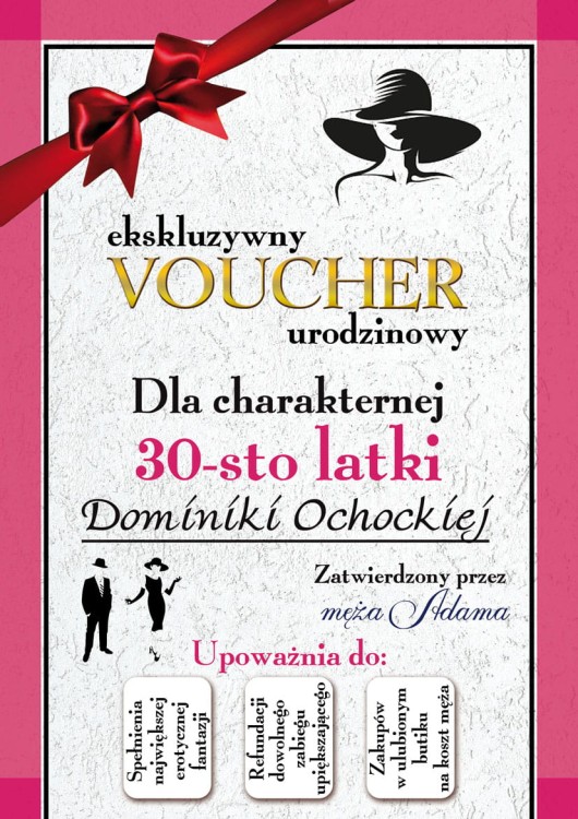 Voucher, kupon na 30 dla kobiety z personalizacją