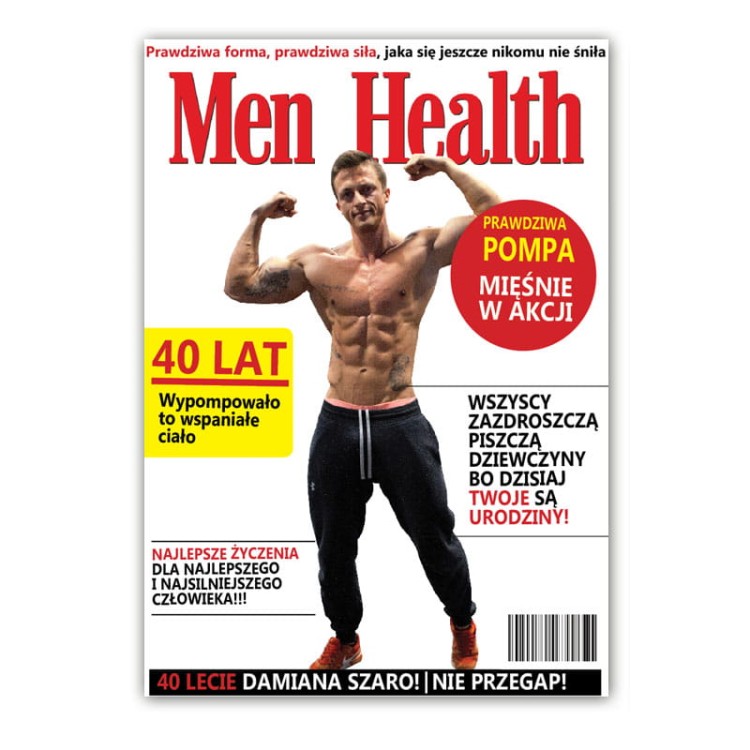 Personalizowana okładka gazety Men's Health na urodziny
