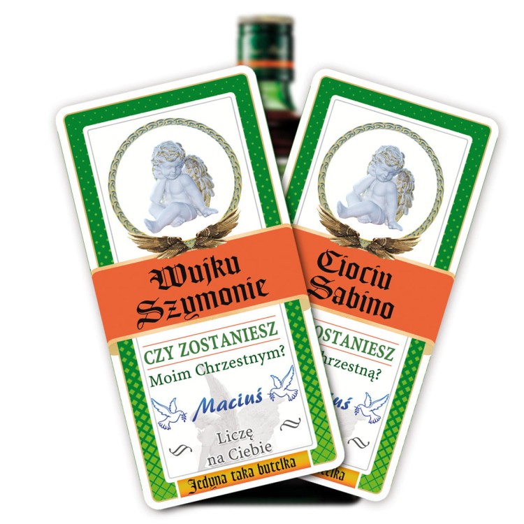 Prośba dla Chrzestnego Chrzestnej -Etykieta na Jagermeister