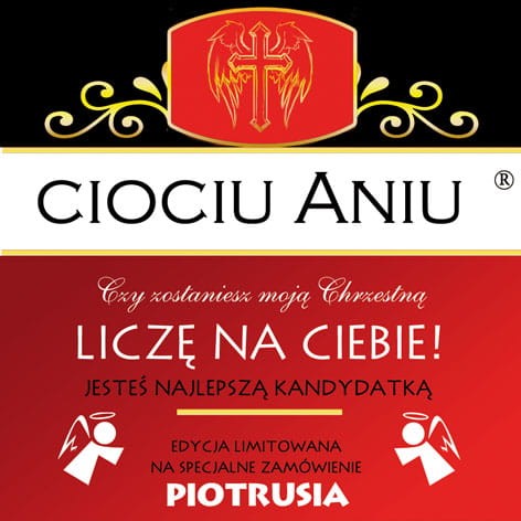 Prośba dla Matki chrzestnej - etykieta z personalizacją