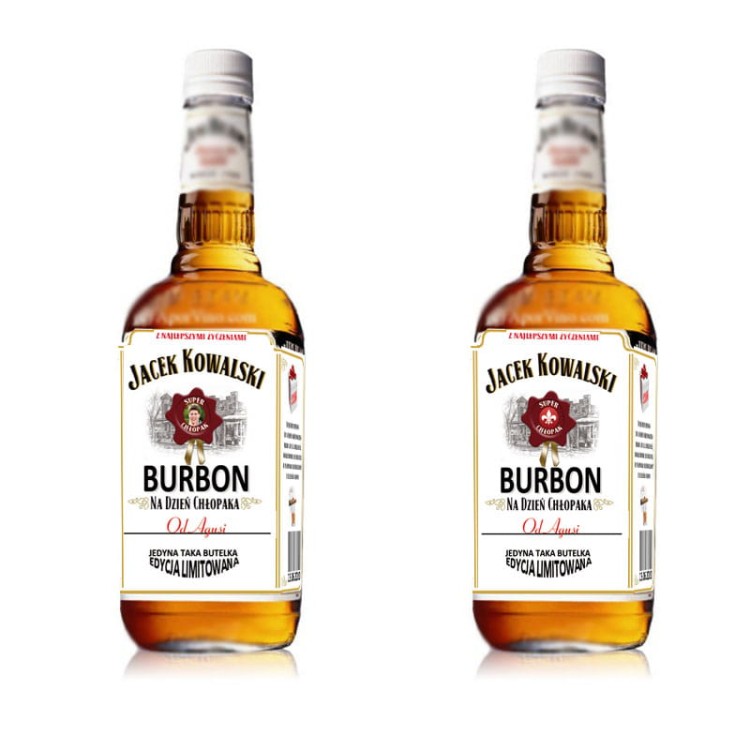 Etykiety personalizowane na dzień chłopaka na whiskey, Bourbon