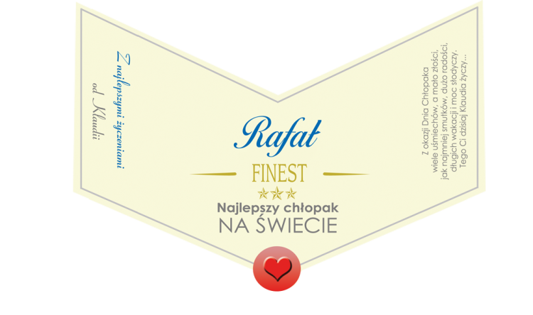 Etykieta na whiskey z personalizacją na Dzień Chłopaka