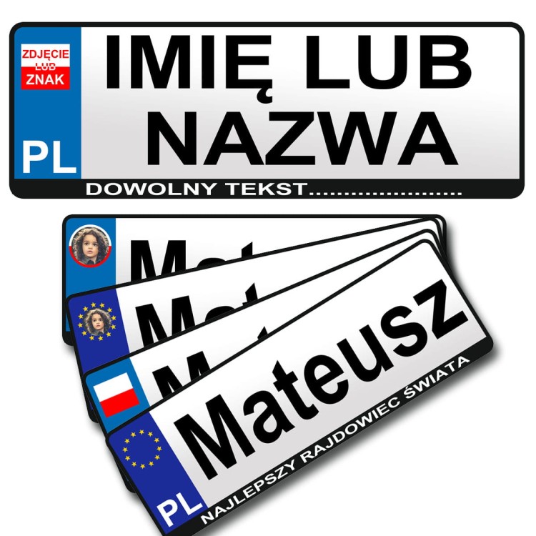 Tablice rejestracyjne do naklejenia na jeździki dziecięce