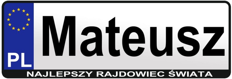 Naklejka tablicy rejestracyjnej na pojazd dziecięcy z imieniem