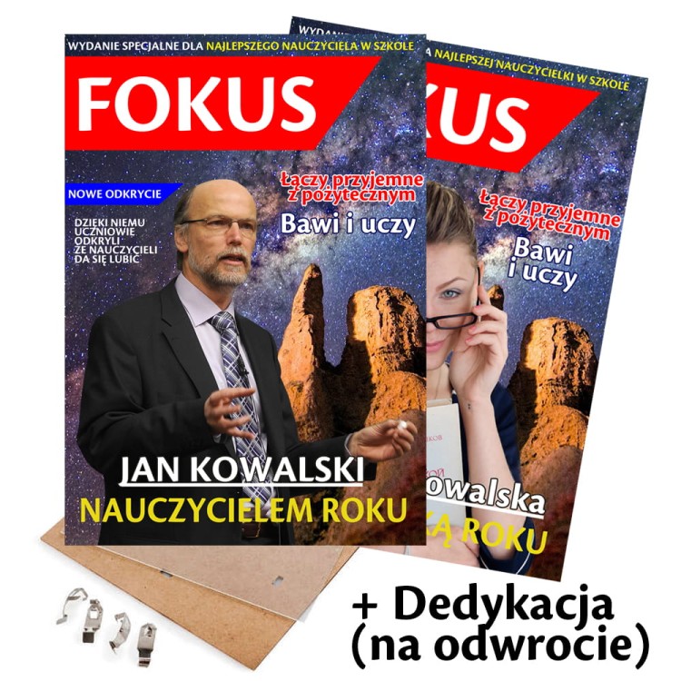 Oryginalny prezent na dzień nauczyciela - okładka gazety FOCUS z personalizacją