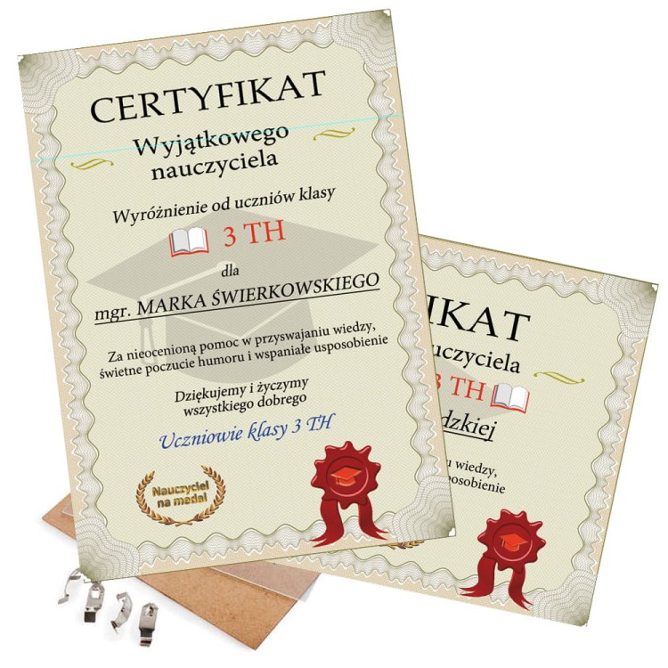 Certyfikat wyjątkowego nauczyciela - sposób żeby zaskoczyć nauczyciela