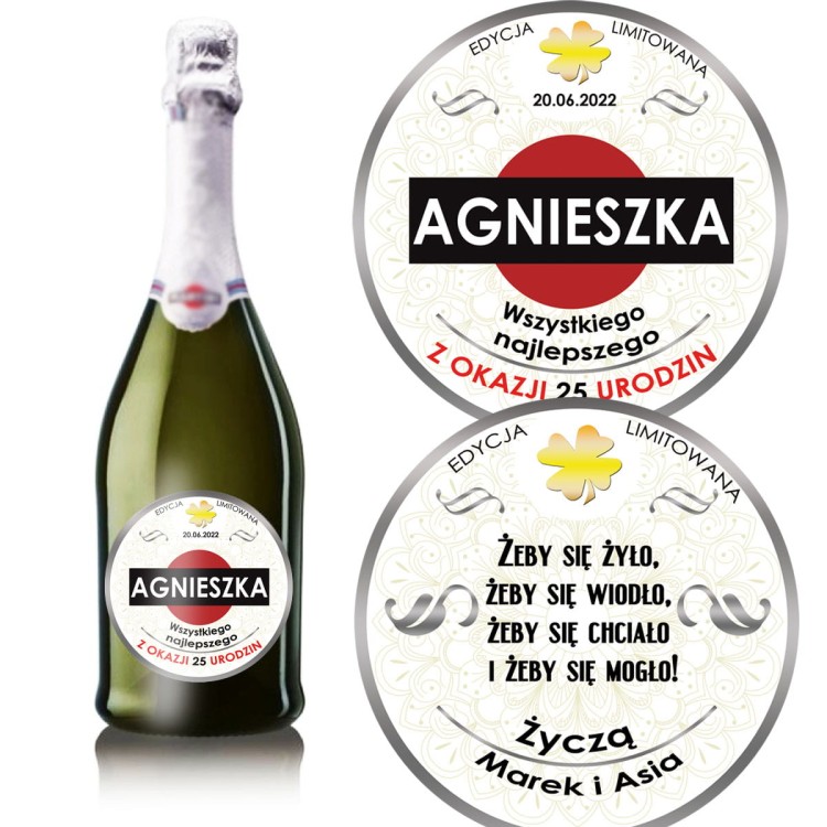 Prezent na urodziny - etykieta personalizowana na Martini