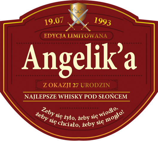 Etykieta z personalizacją na urodziny - Grants