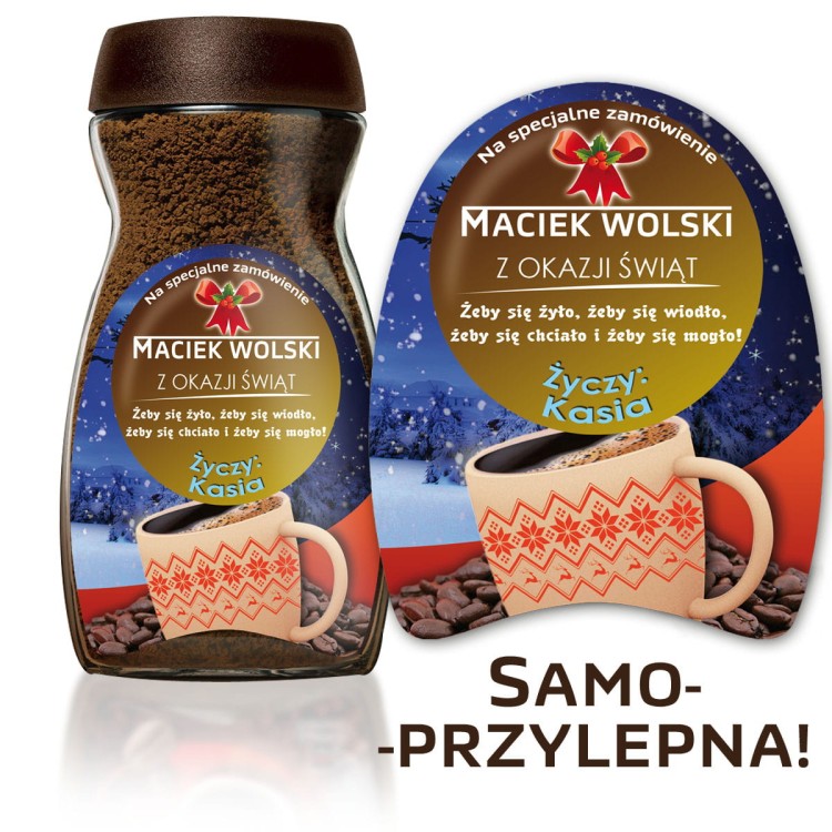 Wyjątkowy prezent pod choinkę - personalizowana etykieta na kawę