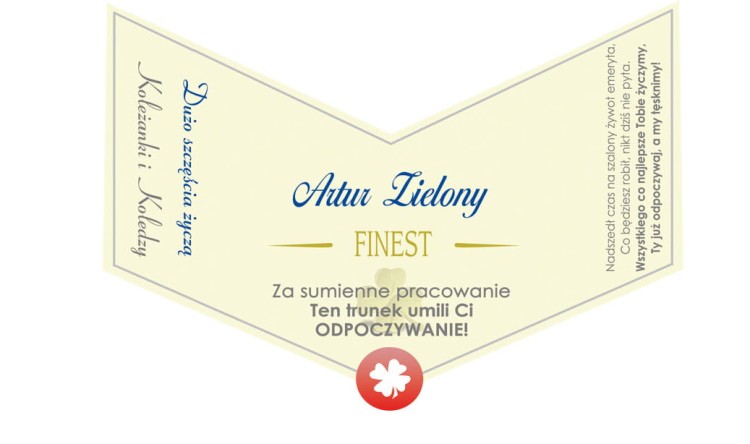 Etykieta z personalizacją - prezent z okazji przejścia na emeryturę