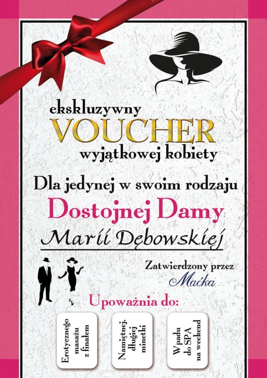Voucher wyjątkowej kobiety - oryginalny prezent na Walentynki i Dzień Kobiet