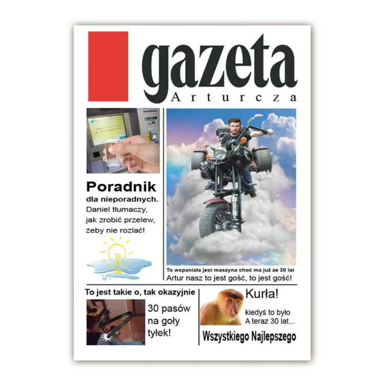 Personalizowana okładka Gazety Wyborczej na urodziny