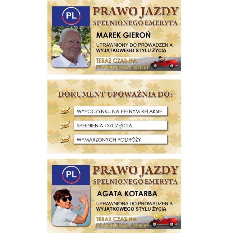 Oryginalny prezent dla emeryta - Prawo jazdy z wyjątkowymi uprawnieniami