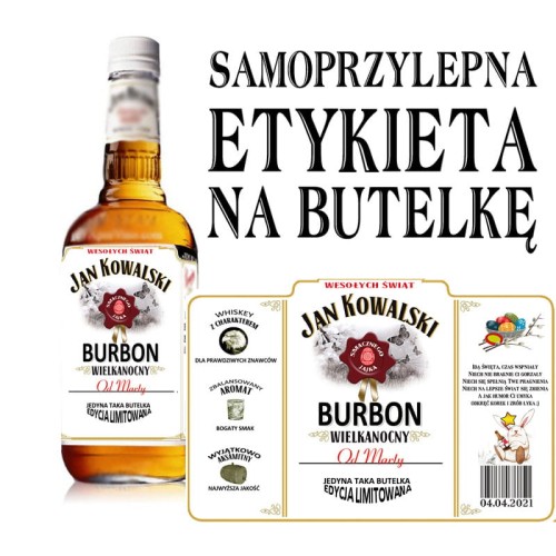 Etykieta personalizowana JIM BEAM na zajączka - z okazji Wielkanocy