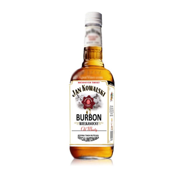Etykieta z personalizacją wielkanocna na JIM BEAM - zajączek