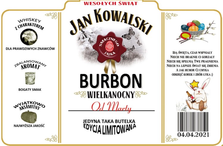 Prezent z okazji Świąt. Etykieta Wielkanocna JIM BIM