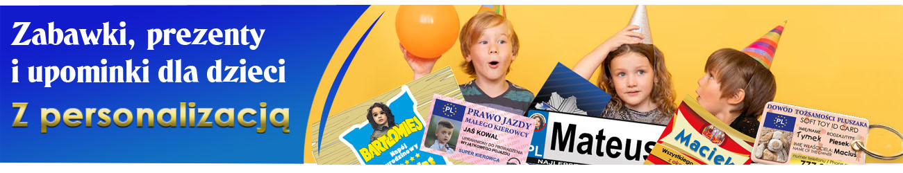 Gdżety personalziowane do pomocy w zabwie dla dzieci