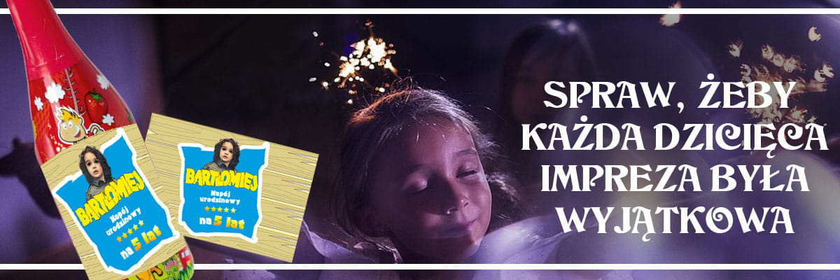 Prezent personalizowany na urodzinydla dziecka, etykieta personalizowana na szampana