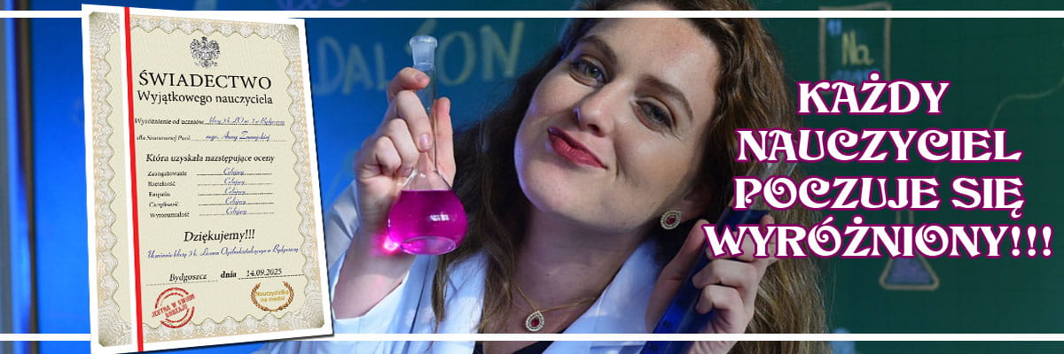 Personalizowany prezent dla nauczyciela - świadectwo od klasy dla nauczycielki