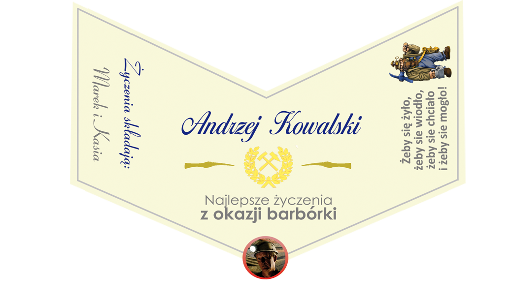 Personalizowana etykieta dla górników na whisky Ballantines