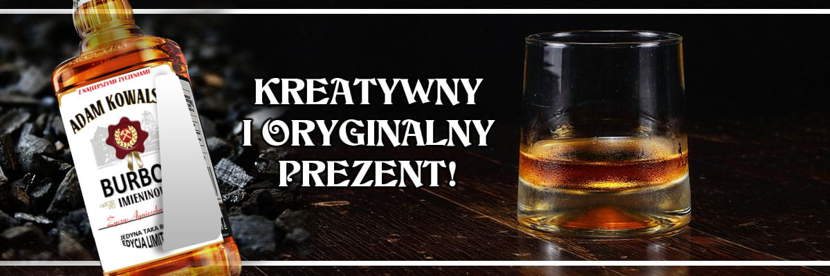 Prezent personalizowany na Barbórkę / dla górnika - etykieta JIM BIM z imieniem, życzeniami i zdjęciem