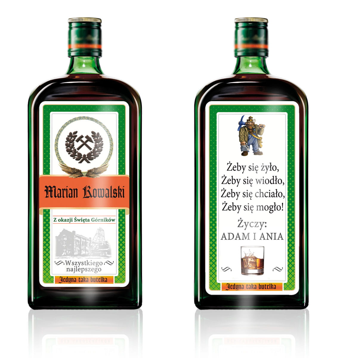 Barbórkowe etykiety na Jagermeistera z personalizacją