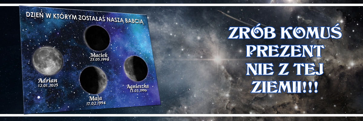 Prezent personalizowany dla Babć - plakat fazy księżyca