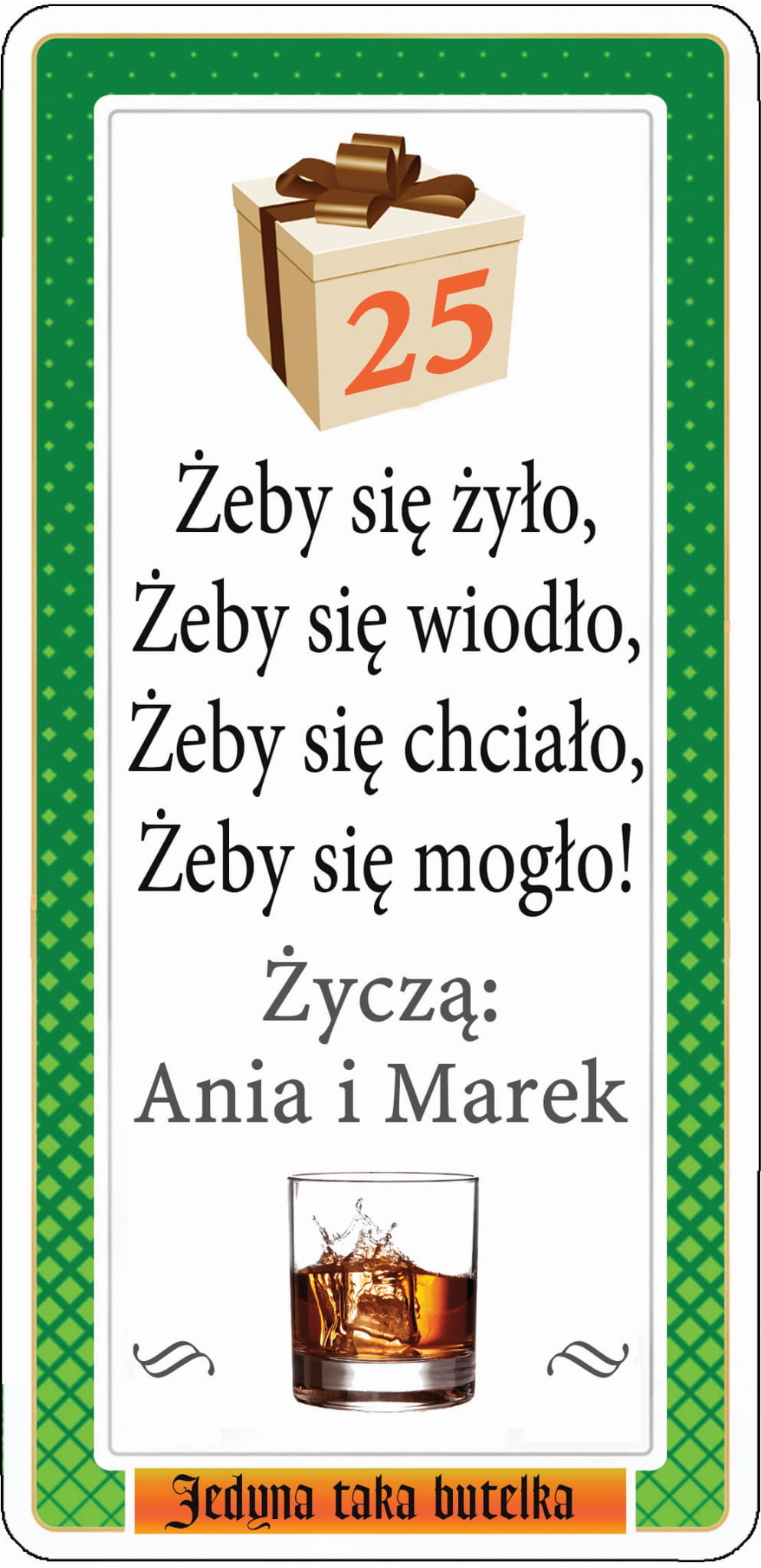 Personalizowana etykieta jagermeister z okazji urodzin