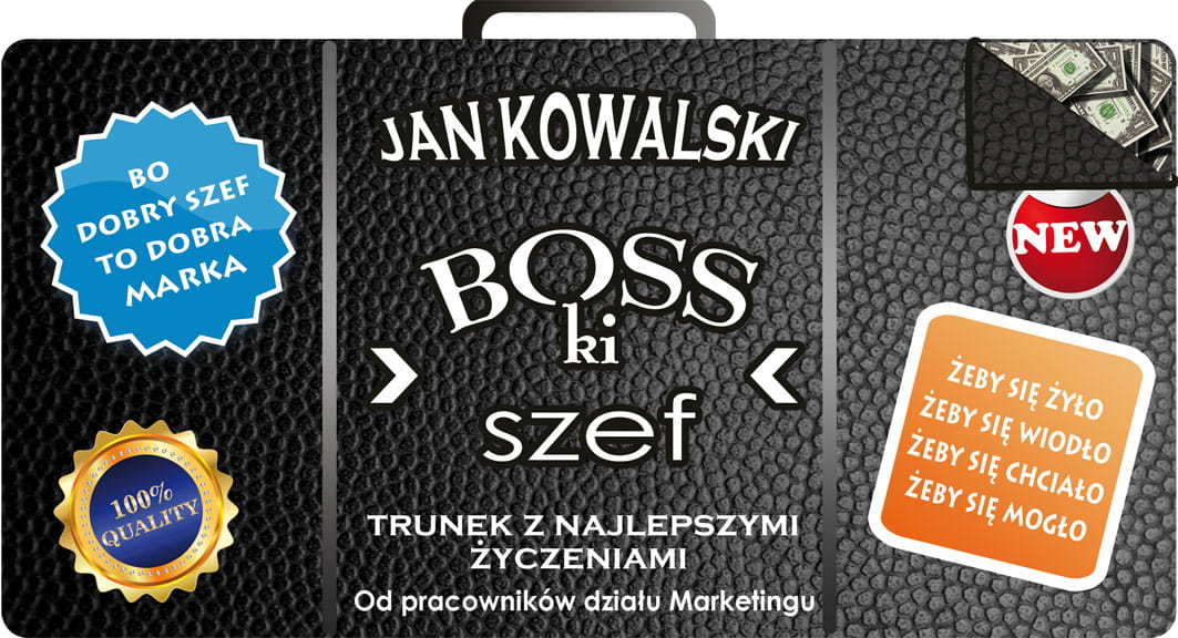 Wyjątkowy prezent dla szefostwa- etykieta Jack z życzeniami